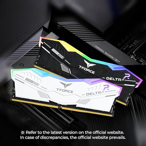 Image of TEAMGROUP T-Force Delta Alpha RGB DDR5 Ram 64GB Kit (2x32GB) 6000MHz (PC5-48000) CL38 Intel XMP 3.0 & AMD Expo Compatible Desktop Memory Module Ram White FF8D564G6000HC38JDC01