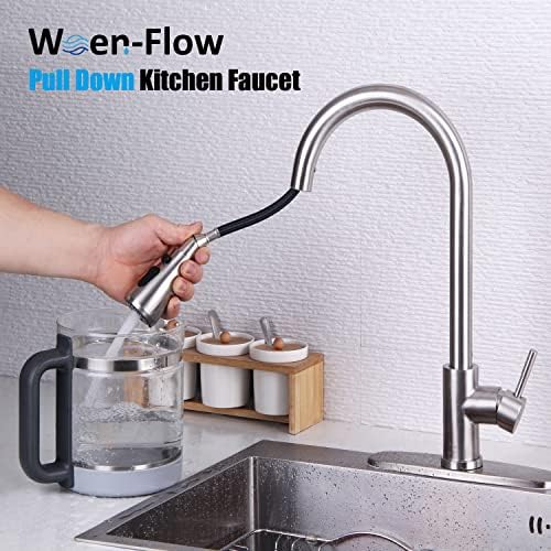 Review of WOENFLOW Kitchen Faucet with Pull Down Sprayer, 360 Degree