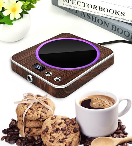 VIBEELEAF Intelligent Coffee Mug Warmer for Desk - Electric Cup Warmer with 3 Temperature Settings, Portable Beverage Warmer for All Mugs | Office Accessories & Gift (walnut) - Image 6