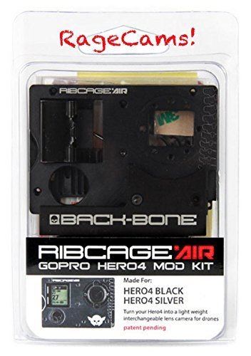 New Back-Bone Ribcage Air for The GoPro Hero4 Black & Silver FPV Certified Bonus 6mm M12 MP Lens