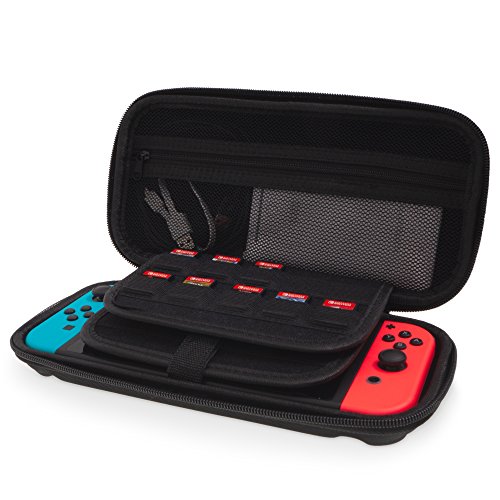Preisvergleich Produktbild Geräumige und strapazierfähige Zubehör-Tasche für Nintendo Switch / Großer Stauraum für Zubehör Wie Powerbank und Ladekabel, Platz für 20 Spielmodule und mit rutschsicherem Tragegriff