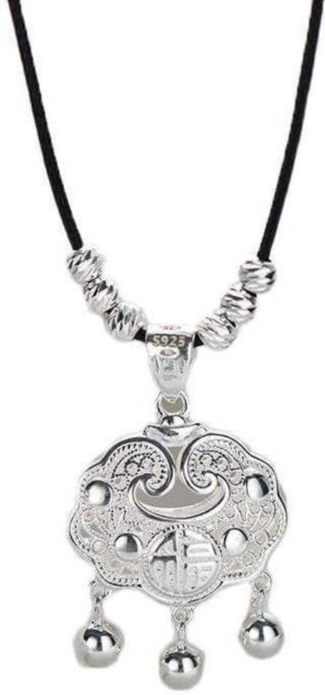 Pendant Peace Lock Necklace Female in Chinese Style Design Weaving Handmade Collarbone Chain