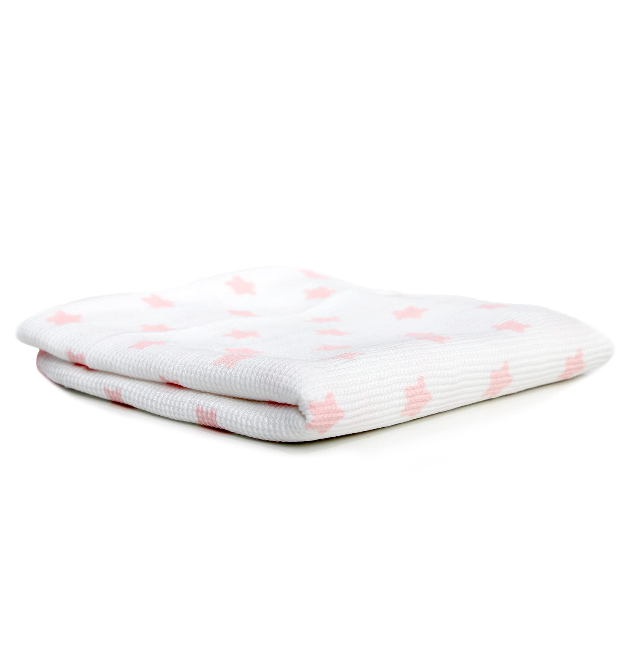 Socksmad 2 Pack Baby Blankets 100% Soft Cotton with Embroidery Cot Crib Moses Basket Pram Cellular Blanket (Pink Giraffe)