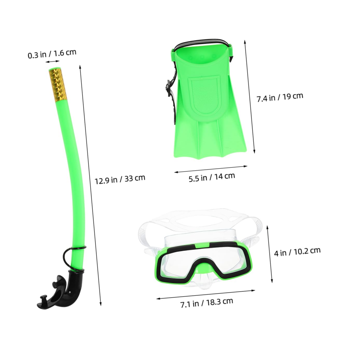 Toddmomy Set de Máscara de Snorkel Infantil Verde de 1 Pieza