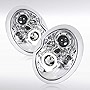 AUTOZENSATION Compatible with 2002-2006 R50 MINI Cooper Hardtop/Hatchback 2002-R53 MINI Cooper S Hardtop/Hatchback Chrome Housing Clear Lens Projector Headlights L + R Pair Headlamp