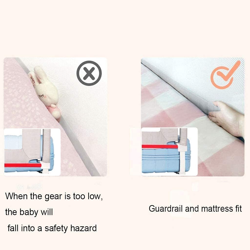 Riel de Cama para corralito de bebé para niños pequeños Barandilla de Cuna Barandilla de Seguridad de Cama con elevación Vertical Valla de Seguridad para Dormir Seguro Riel de Cuna