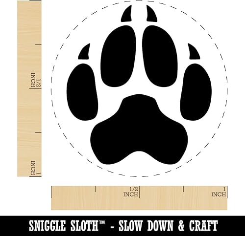 Miniatura 2 de Wolf Coyote - Sello de goma autoentintado con estampado de patas, para sellar tinta, planificadores de manualidades, 1 pulgada mediana, tinta azul