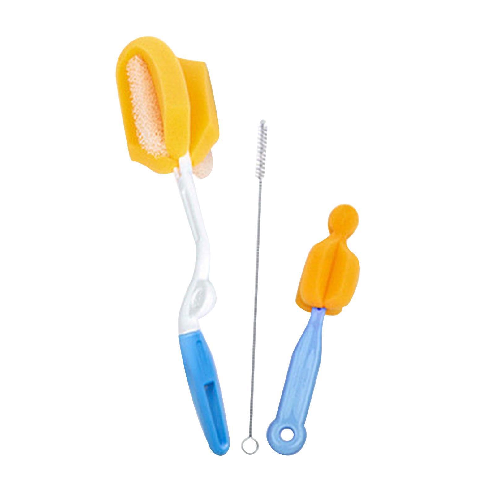 ALCXAZS Effortless Cleaning Brush Set Offers Flexible Nylon And High Density Sponge Daily Baby Bottle Upkeep Etc. Baby Bottle Cleaning Brush Set Sponge, 3 pcs