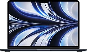 Apple 2024 MacBook Air Ordenador Portátil con Chip M2: Pantalla Liquid Retina de 13,6 Pulgadas, 16GB de RAM, 256 GB de Almacenamiento SSD, Teclado retroiluminado, Color Medianoche