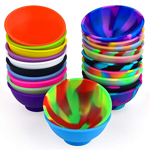 Coopay 22 Pieces Mini Silicone Pinch Bowls Multicolor Heat Resistant Snack Bowls Prep And Serve Bowls, Unbreakable, Flexible, 1.75 Oz #TOP12