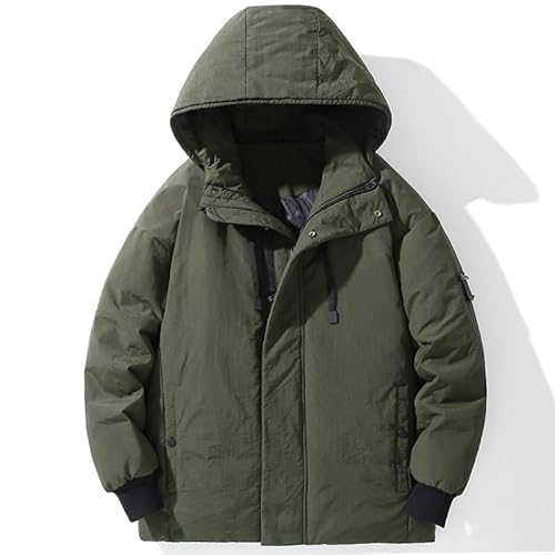 BoShiNuo Jaqueta masculina de inverno moderna, caimento solto, agasalho quente para homens jovens, P