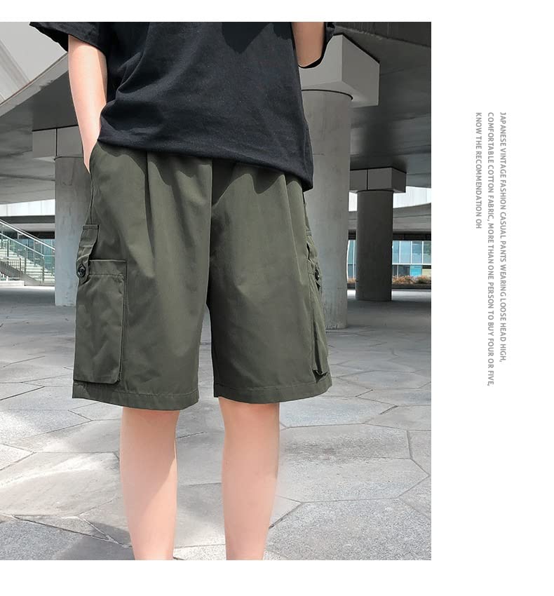 Shorts de travail verts amples et robustes en coupe droite homme - 3