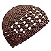 Luxury Divas Trendy Brown Crocheted Beanie Skull Cap Kufi Hat