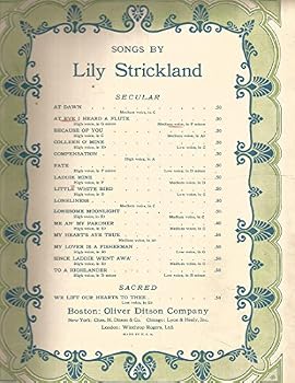 Lily Strickland At Eve I Heard A Flute for High Voice in G Minor and Piano