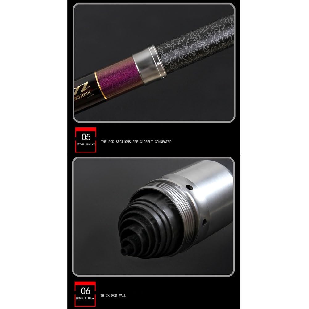 13m fishing pole second hand TUJISEK Telescopic Rod Carbon Super Hard Ultralight Long Section 8m 9m 10m 11m 12m 14m 15m for Rivers Lakes Reservoirs Streams (Size : 8m) : Sports & bearing system for smooth Airbrush stencil Color:Red Paladin Conventional Reel Surf Rod