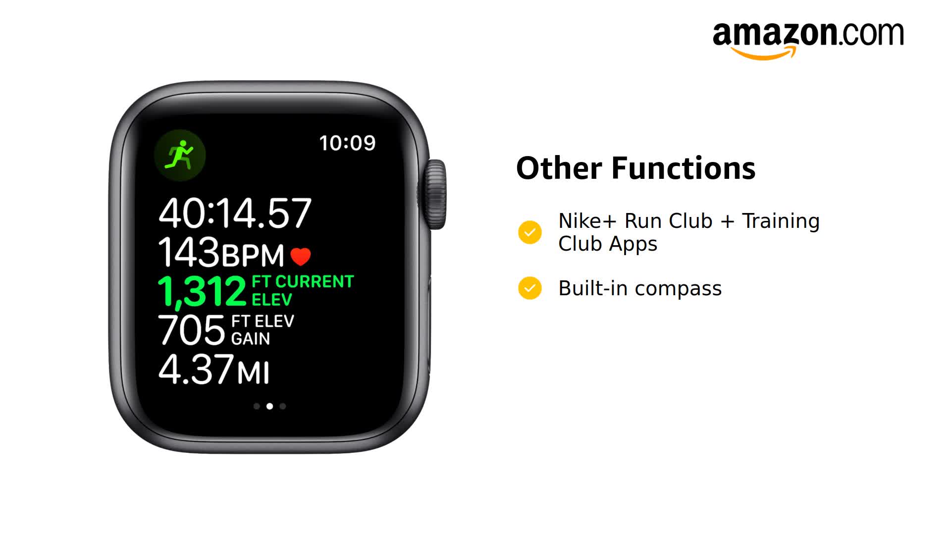 Amazon.com: Apple Watch Nike Series 5 (GPS, 44MM) Space Gray