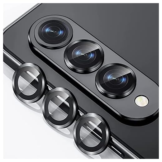 Zeking [Pacote com 2] para Samsung Galaxy Z Fold5 protetor de lente de câmera de vidro temperado 9H, anel individual de metal para Galaxy Z Fold5 5G [kit de alinhamento da bandeja de instalação]