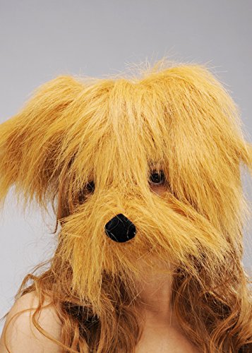 Struts Brown Fluffy Shaggy Dog Mask On Headband with Ears