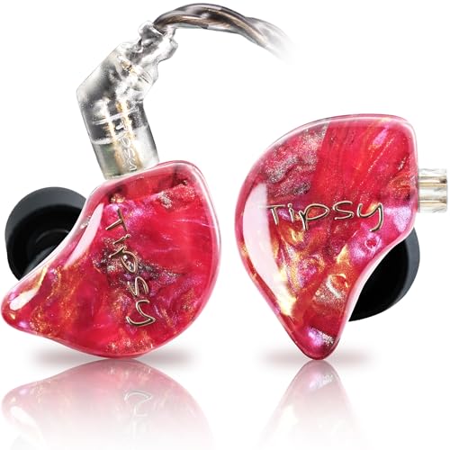 Tipsy M3 Pro IEM, 1DD + 2BA Hybrid, Two‑Way Crossover, Detailed&Spacious Sound, Skin‑Friendly Resin, 0.78mm 2‑Pin Detachable Cable (Red)