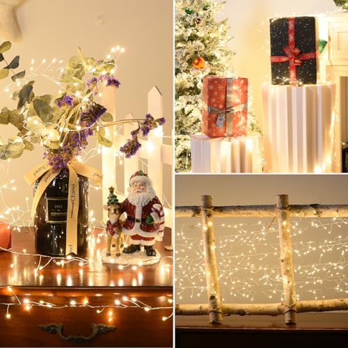Dailyart Fairy Lights Plug in, 1000 Led Small Warm Wreath Lights with Remote 75Ft Long Waterproof Twinkle String Lights with Timer for Bedroom Outdoor Indoor Wedding Garland Decorative Silver Wire by Dailyart - Image 7