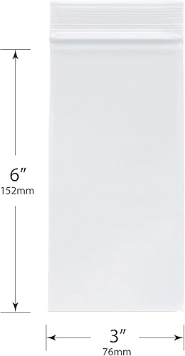 Miniatura 2 de Plymor Bolsas de plástico con cierre con cremallera, 2 mil, 3 "x 6" (paquete de 200)