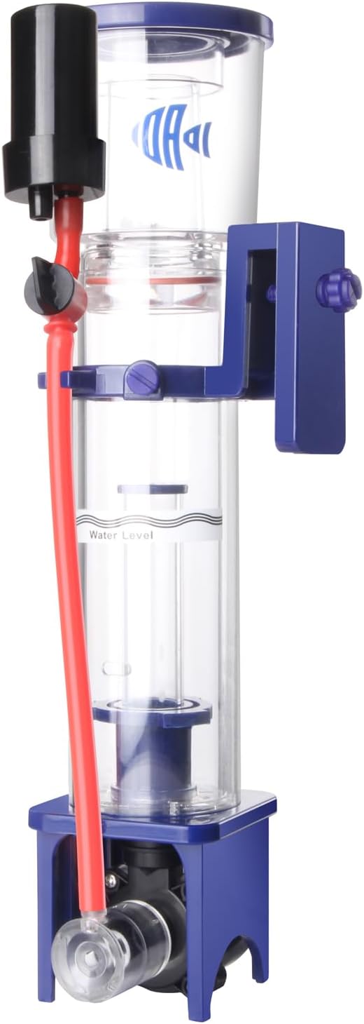 nano protein skimmer for saltwater aquariums, dc pinwheel pump for 30 gals fish tank, hang on, internal, not for rimmed tank