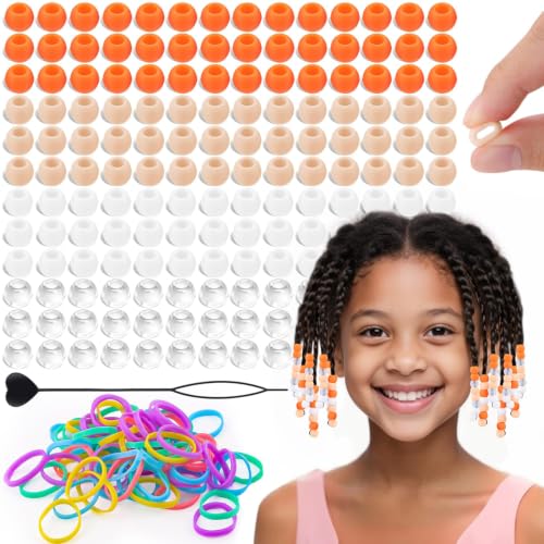Tinkrstuff 160Pcs 10mm Orange Mix Small Silicone Beads for Hair