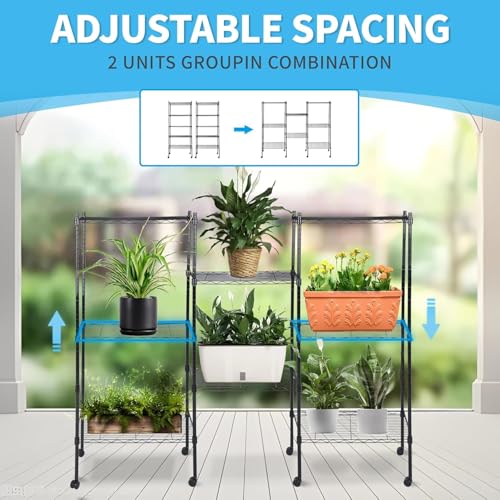 Image of Simple Deluxe 5-Tier Storage Shelves, 29.92 inch W x 13.78 inch D x 65 inchH Adjustable Heavy Duty Wire Shelving, 1250 Lbs Loading Capacity, Black