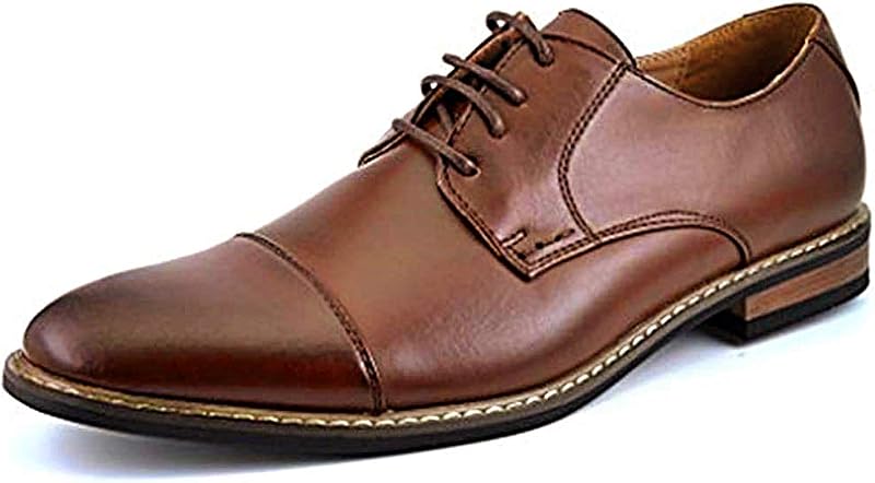 Bruno Marc Italy Zapatos de vestir Oxford para hombre | Parte superior de PU suave, forro transpirable, plantilla de látex que absorbe el sudor para la oficina y ocasiones diarias.