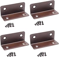 Vista 23 de Soportes en L, 4 unidades de soporte de esquina con ángulo, acero inoxidable superior, 4" x 1" M, 2 mm de espesor, para estante de madera, mueble