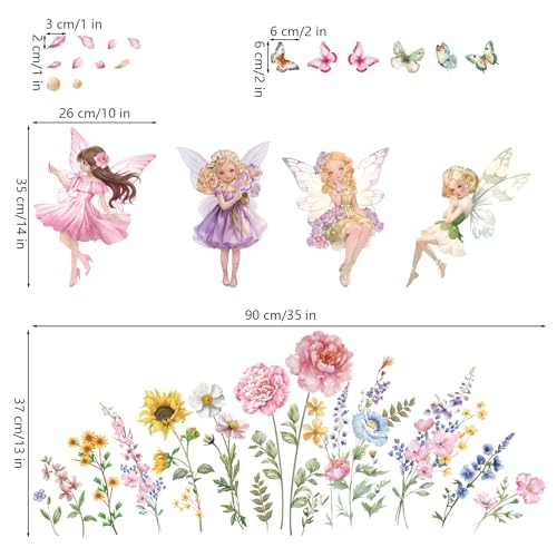 Vinilo Decorativo Fairy Flower con Mariposa miniatura 4
