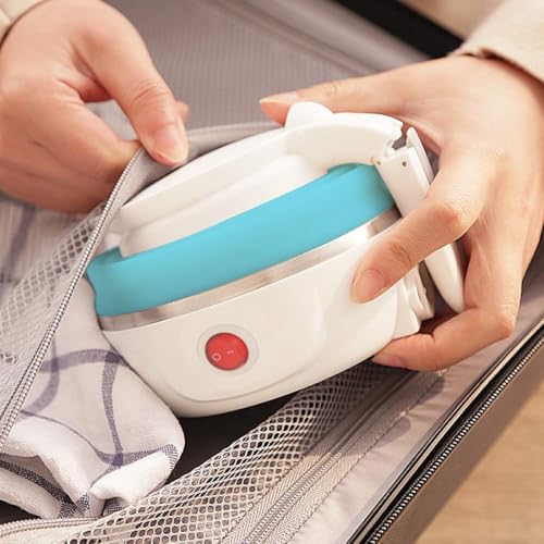 Image of 1500W 1.8L Electric Kettle with Stainless Steel Body, and Automatic Shut-Off | 600ml Travel Foldable Electric Kettle, Collapsible Silicone Design | Vacuum Flask Set, Includes 2 Cups