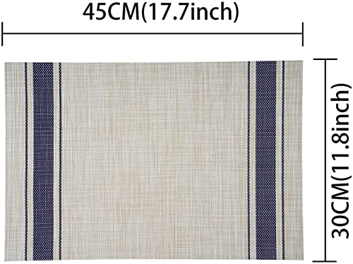 Image of Anugrah Dining Mats Table Mats PVC Placemats Heat-Resistant Placemat for Dining Tea Table Woven Vinyl Stain Resistant Table Mats Easy to Clean - 45x30 cm (Purple, 2)