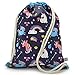 By Bers LEON Kinder Turnbeutel Rucksack Tasche Teenager Gymbag Gymsack Sportbeutel (Kind_Einhorn_blau)