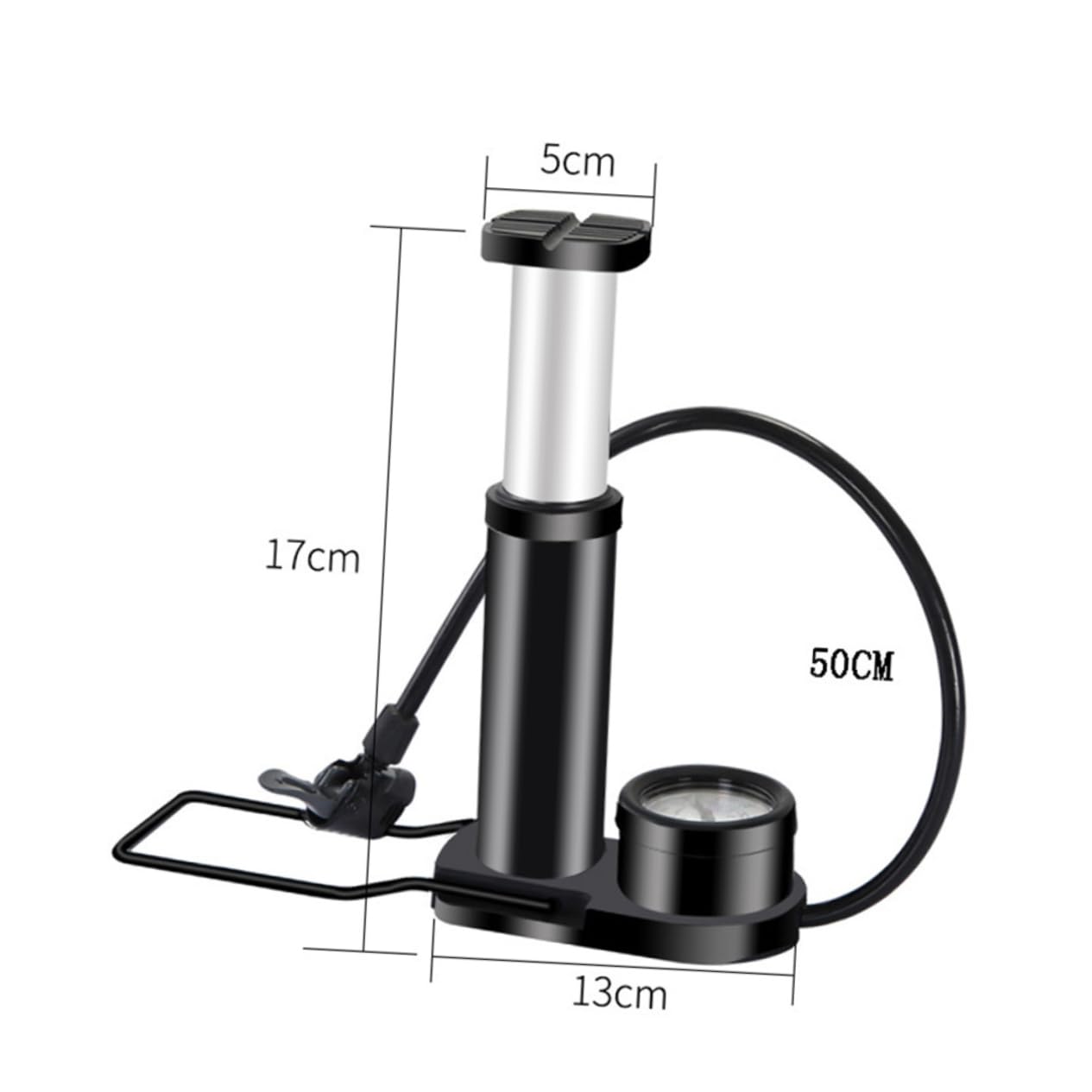 NAMOARLY Portable Tire Floor Pump with Barometer Multi-Purpose Bike Pump for Tire Inflator and Repair Tools