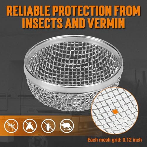 Image of TONDA RV Furnace Vent Screen, Bug Screens Heater Vent Cover for Camper with Installation Tool and Silicone Rubber, 2.8 x 1.3 Inch, 4 Pack