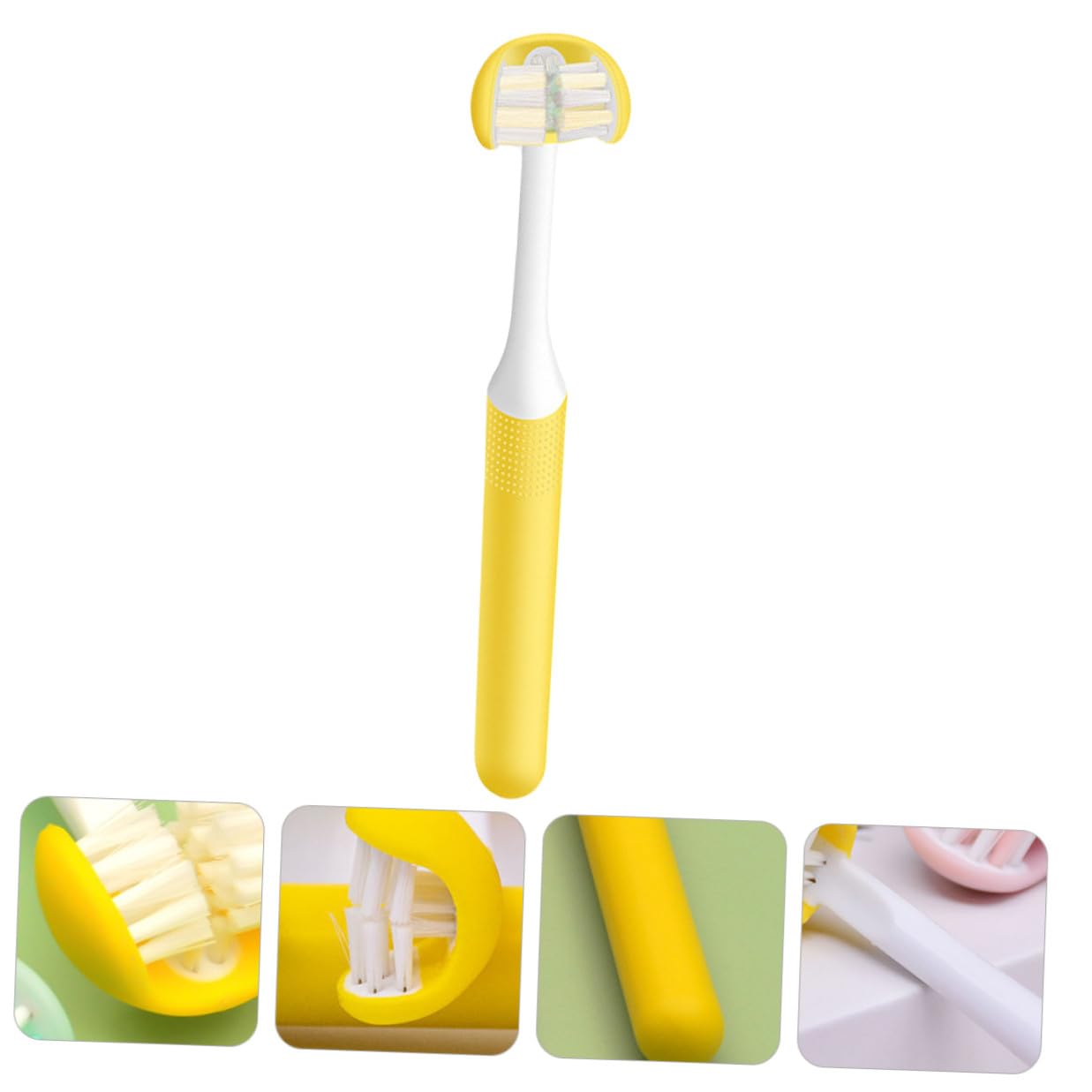 Spazzolino Da Denti a 3 Lati Per Adulti Manuale with Setole Morbide, Design Avvolgente 3d Per Pulizia Completa e Igiene Orale Quotidiana, Impugnatura Ergonomica Per Uso Domestico