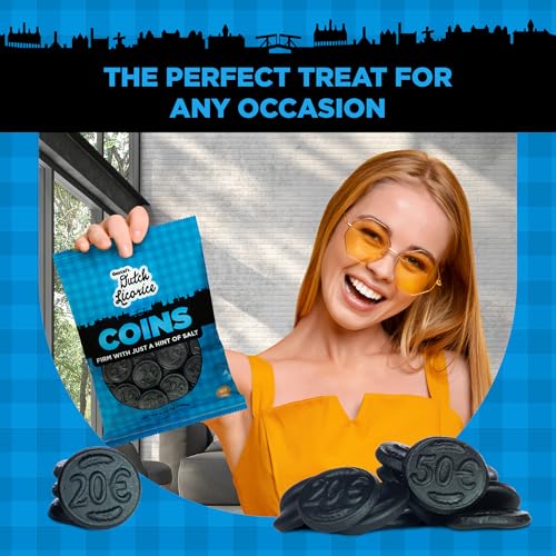 Gustaf's Salted Dutch Licorice Coins - 5.2oz Bag - Salted Black Licorice Coins - Dutch Candy from Netherlands - Salty Black Liquorice Treats