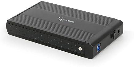 Gembird HDD External Enclosure Gembird for 3.5'' SATA - USB 3.0, Aluminium, Black