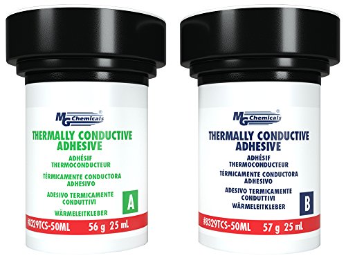 MG Chemicals 8329TCS Thermally Conductive Adhesive - Slow Cure Epoxy, 50 mL, 2-Part Kit, Dark Gray (8329TCS-50ML)