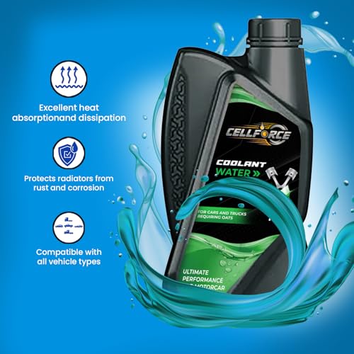 Image of CellForce UltraShield Radiator Coolant Water, 1 Litre, Advanced Anti-Freeze & Anti-Boil, Ultimate Engine Protection, Blue, Ideal for Cars, Bikes & Trucks (Pack of 4)
