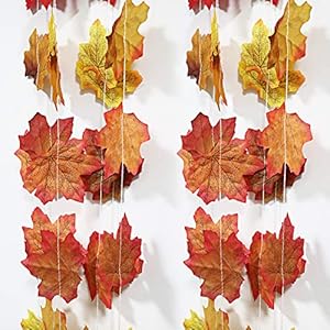 Fall Maple Leaf Garland, Artificial Autumn Maple Leaves Plants Vine Hanging Garland for Home Garden Kitchen Office Wedding Wall Doorway Party Backdrop Fall Garland Fall Decorations Thanksgiving Decor Fall Maple Leaf Garland Artificial Autumn Maple Leaves Plants Vine Hanging Garland for Home Garden Kitchen Office Wedding Wall Doorway Party Backdrop Fall Garland Fall Decorations Thanksgiving Decor