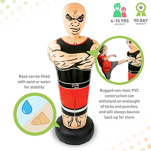 Pure Boxing Tough Guy Inflatable Punching Bag for Kids (8916TG), Red, 56-inch - Thumbnail 3