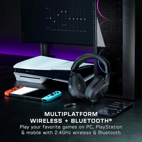 Turtle Beach Stealth 600 Nero PC Cuffie da Gioco Wireless con 80 ore Batteria, Altoparlanti da 50mm e Bluetooth per PC, PS5, PS4 e Mobile - Vista 2