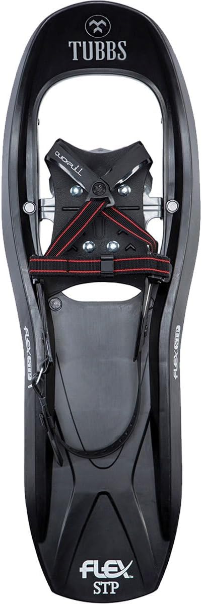 Tubbs Snowshoes Men's Flex STP Trail Walking Snowshoes Kit with Poles and Bag, Black/Red, 24 in.