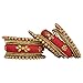 Aheli Royal Design Silk Thread Bangle Set Saree Matching Chuda Indian Traditional Wedding Fashion Jewelry Gift for Women (Silk Red-Faux Stone, 2.6)