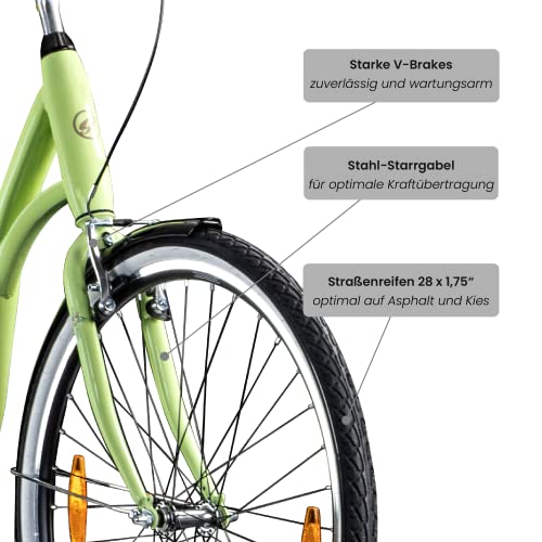 Galano Summer Singlespeed Fiets 155-175 cm retro damesfiets dieptebeginner 28 inch Fixie Bike Hollandfiets zonder… - Afbeelding 4