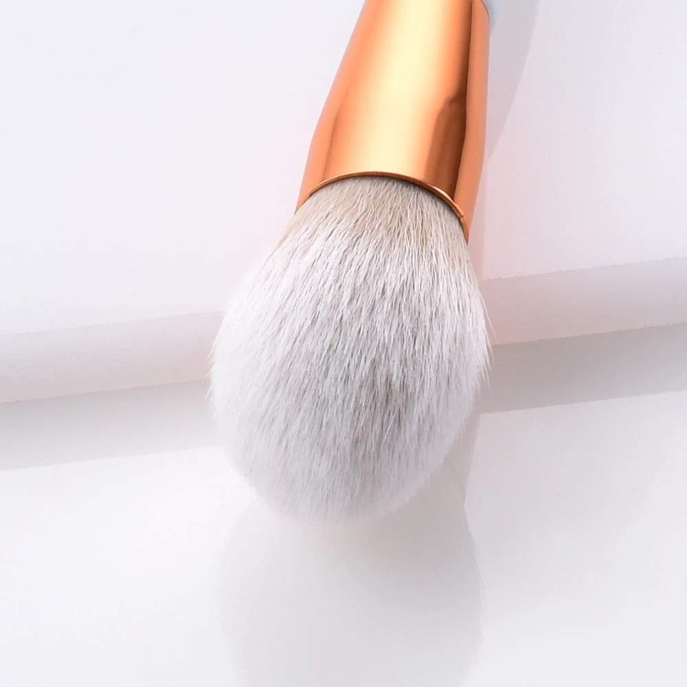 Kit De Brochas De Maquillaje con Cerdas Sintéticas Suaves Y Mango De Madera. Brochas para Base, Colorete Y Sombra De Ojos. Herramientas Cosméticas De Maquillaje. Paquete De 3.