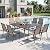 Sophia & William Patio Dining Set 9 Pieces, 8 Quick Dry Textilene Chairs and 1 Large Square Outdoor Dining Table, Durable All-Weather Patio Furniture for Lawn, Park, and Courtyard Support 350lbs