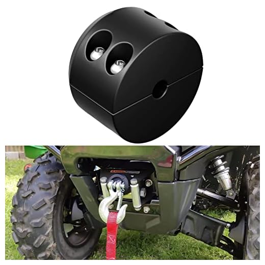 Reusious Tope de goma del gancho del cable del malacate para ATV UTV, protector de línea resistente negro con la llave de Allen